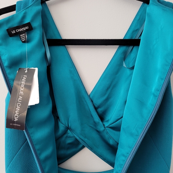 Teal Dress with Twist Peekaboo Front - Picture 4 of 12